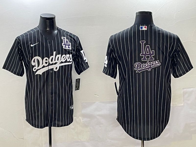 Men Los Angeles Dodgers Blank Black Stripe Jointly Name 2025 Nike MLB Jersey style 23